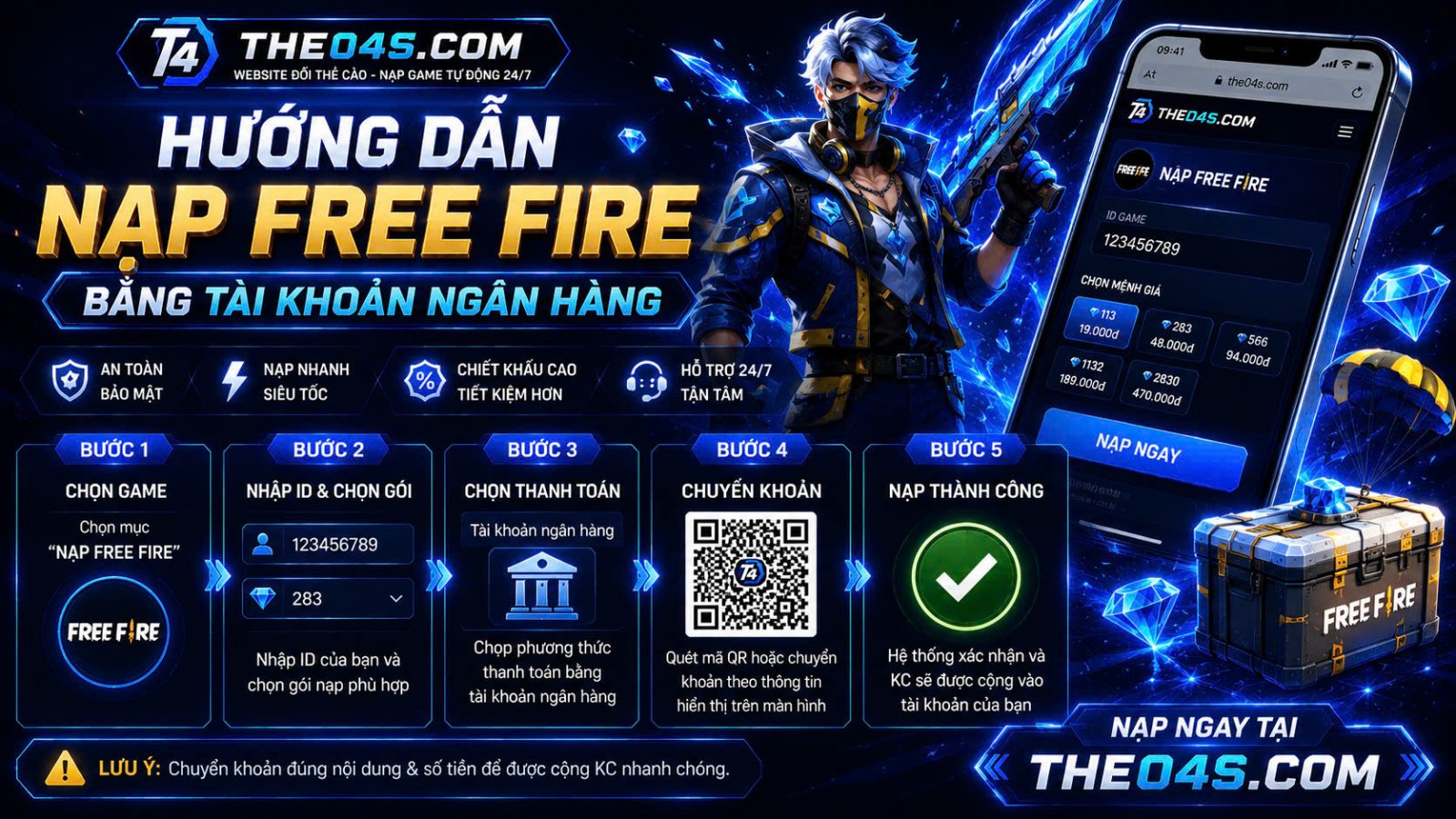 HƯỚNG DẪN NẠP FF BẰNG TÀI KHOẢN NGÂN HÀNG