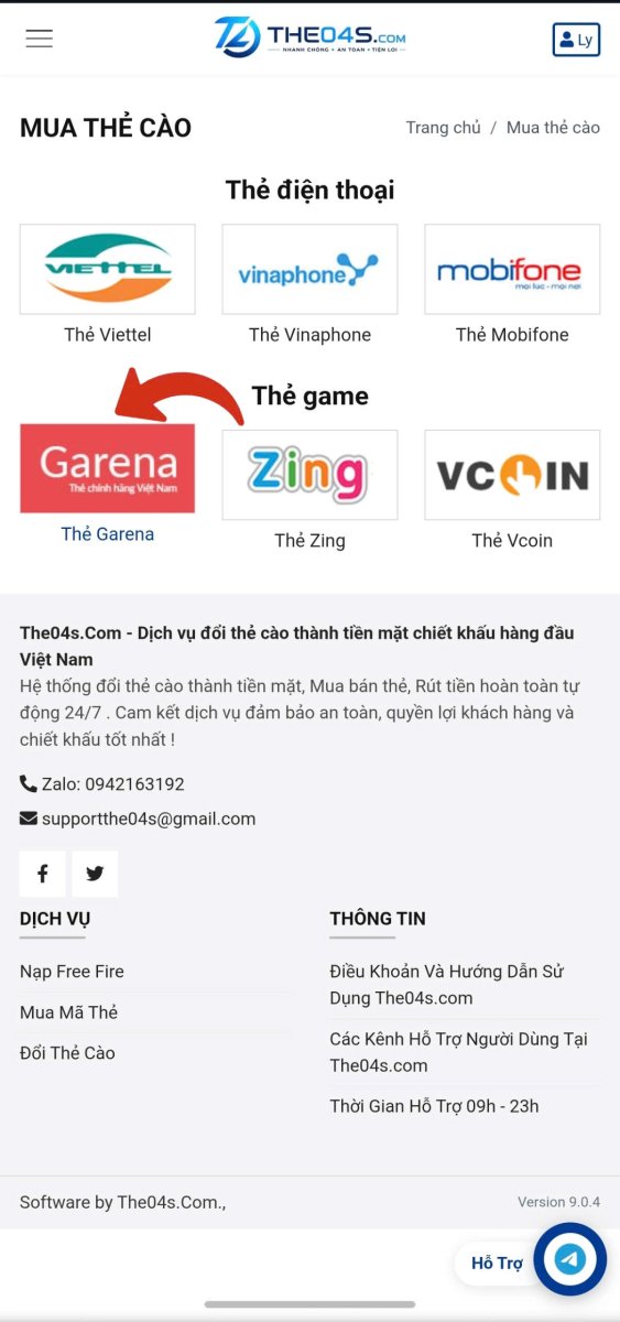 Hướng dẫn mua thẻ - Bước 3