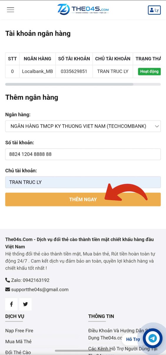 Hướng dẫn rút tiền bước 4