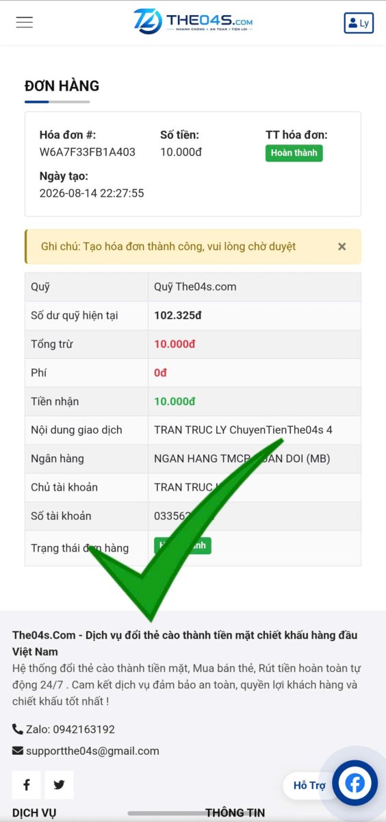 Hướng dẫn rút tiền bước 6